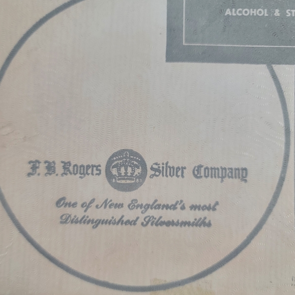 Vtg NIB F.B. Rogers Silver Wood Grain and Silver Coated Coasters Set - Picture 8 of 9